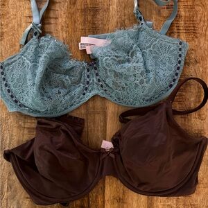 Victoria’s Secret Bra Set teal, Brown dream angels push up body by Victoria EUC